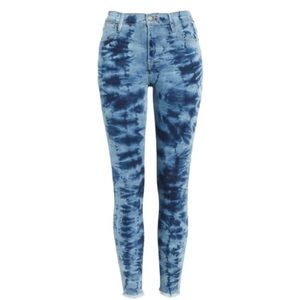 Frame Le High Rise Skinny Tie Dye Raw Edge Jean 24